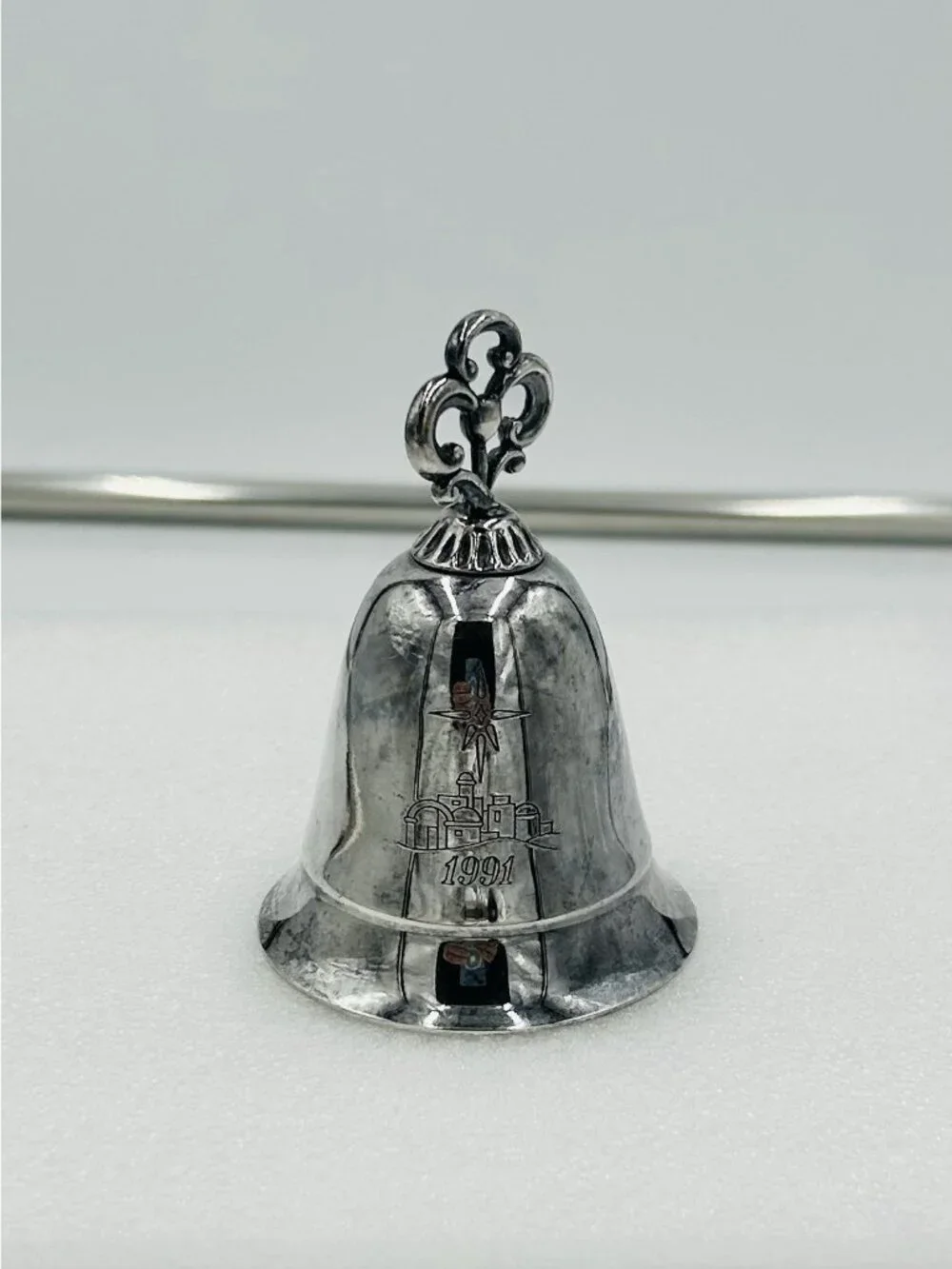 Vintage 1991 Kirk Stieff Silverplate Christmas Musical Bell Ornament First Noel